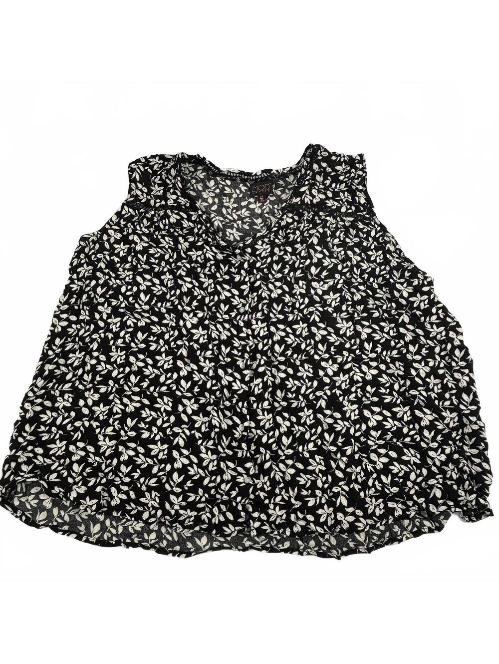 Mod Lusive Women's Plus Black & White Floral Tank Top Size 3X